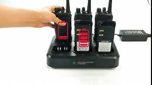 Six-Way Charger Multi Unit Charger for Motorola Radio HT750 HT1250 PR860 EX500 MTX950 HT1250 PRO7150 JMNN4023 JMNN4024 WPLN4107 Walkie Talkie and Battery(1 Pack)