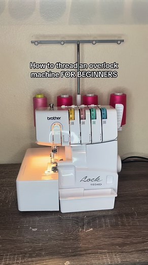 Threading a serger sewing machine / overlock machine FOR BEGINNERS #overlockmachine #sergersewingmachine #sewingmachinetutorial #sewingmachine #sewingtok #brother1034d