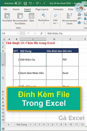 Hướng Dẫn Cách Đính Kèm File Trong Excel