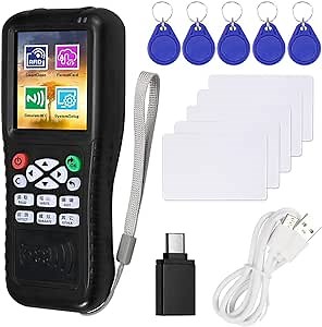 YiToo RFID NFC Card Reader Writer, NFC Smart Card Copier Duplicator, Full ID IC Frequency RFID Copier + 5pcs 125khz Cards + 5pcs 13.56mhz Keyfobs