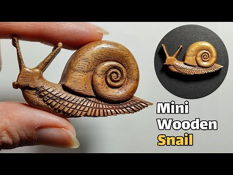 How to Make a Little Wooden Snail / Easy Wood Carving Tutorial / Wood Carving for Beginners 🐌🌿
