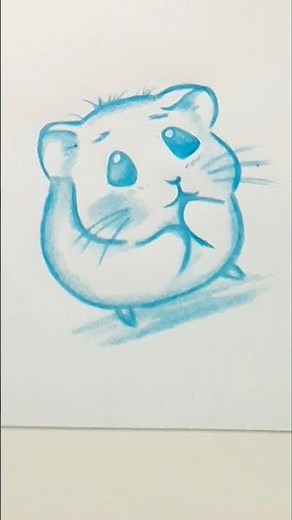 Cute Hamster Drawing | Easy Kawaii Animal Art Tutorial#shorts