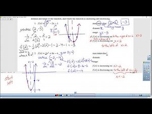Algebra II 2.2 Characteristics of Quadratic Functions
