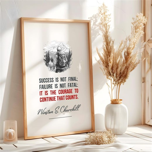 Winston Churchill Quote Print, Courage Typography Wall Art (digital Download) - Etsy