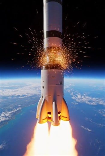 Rocket staging showing a system of particles - a group of objects analyzed together