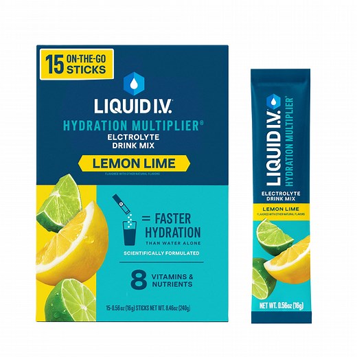 Liquid I.V.® Lemon Lime Hydration Multiplier® Powdered Electrolyte Drink Mix, 15 Count Packets - Walmart.com