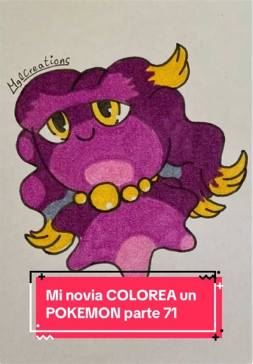 Respuesta a @er_antmer MI NOVIA colorea un POKEMON sin saber sus COLORES parte 71🤓🥹 #serie #pokemon #misdreavus #colorear #dibujo