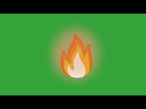 Cartoon Fire - Green Screen