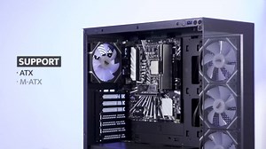 darkFlash ATX Mid-Tower PC Case, Pre-Install 4 PWM ARGB Fans Computer Case, Full View Dual Tempered Glass Gaming PC Case, Type C Port, Supports up to 360mm Water Cooling Radiator, White(DS900)