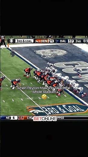 Throwback to when Peyton Manning faked the whole stadium 🤣 #nfl