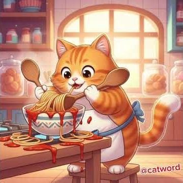 🍝 The Chubby Cat’s Spaghetti Feast! | Cozy Cooking Animation Short 😺#CatCooking #CuteCat #AIAnimati
