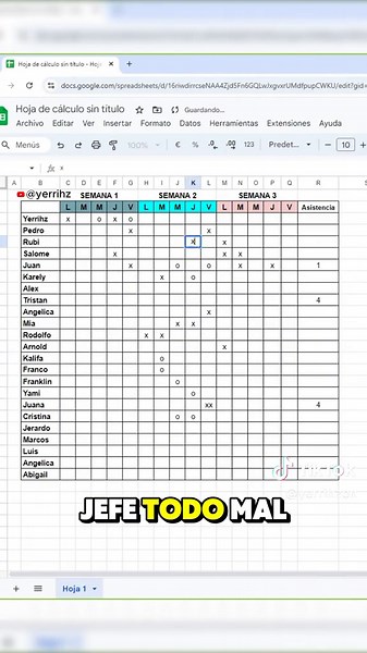 Control de asistencia, del personal #excel #office #tutorial | excel tutorial