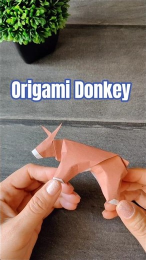 Easy Origami Donkey #diy #tutorial #animals #art #craft