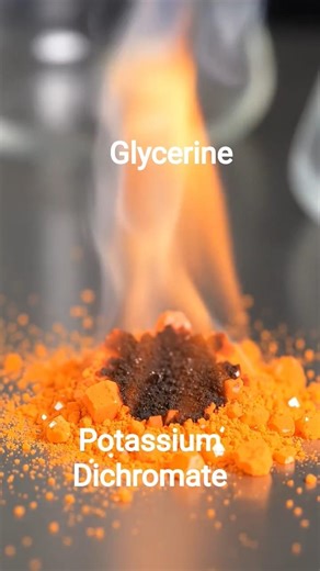 Potassium dichromate with glycerine|Combustion reaction|
