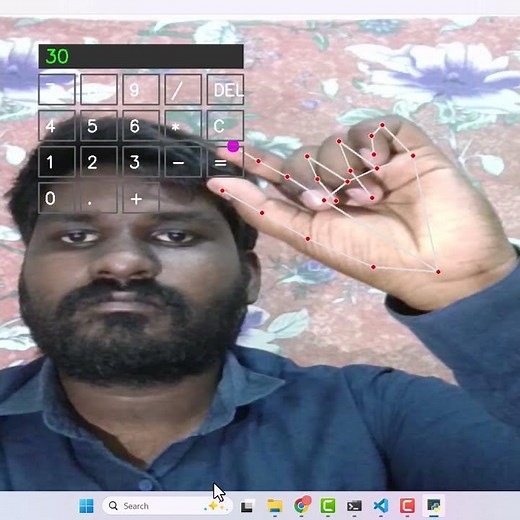 🤖🧠🧮 AI-Powered Virtual Calculator Using MediaPipe Hand Tracking