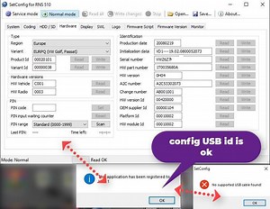 Setconfig For Rns 510 / 810 / 850   USB ID