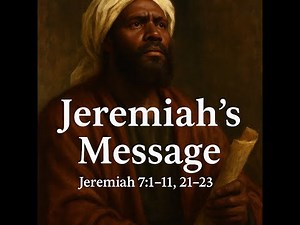 Jeremiah's Message Jeremiah 7:1-11, 21-23 Breakdown with Ronald Jasmin October 12, 2025 Sunday Schoo