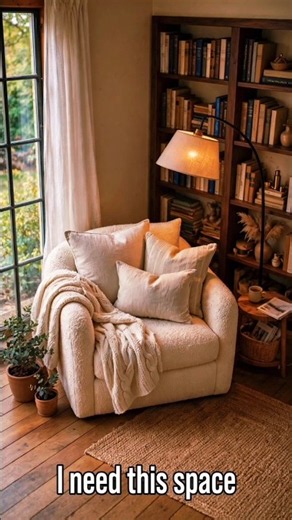 Cozy Reading Nook Goals 📚 Quiet Luxury Space #interiordesign #luxuryhome