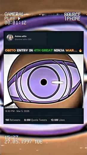 obito entered in war 😈 #anime #naruto #obito #phonkmusic