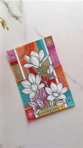 Colorful Floral Mandala Art 💗✨ #artsyjayas #satisfying #shorts