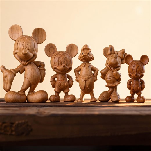 Hand Carved Wooden Cartoon Figurines Set, Vintage Style Wood Sculptures, Handmade Toy Decor, Rustic Gift, Collectible Wooden Ornaments - Etsy