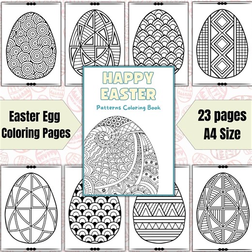 Easter Egg Coloring Book | 23 Printable Pages (A4, Instant Download) - Etsy