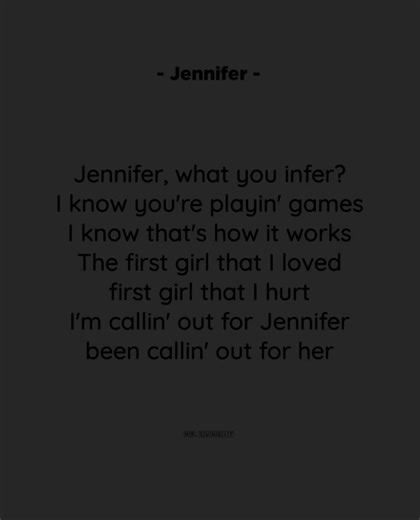 Jennifer Song Lyrics by Trinidad Cardona