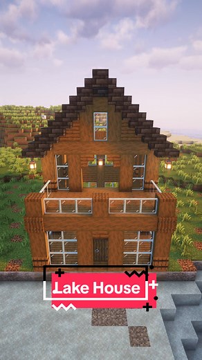 Lake House🏡 Minecraft Tutorial #Minecraft #tutorial #howtobuild #house #wooden #minecraftbuilding #foryou #minecrafttutorial #fyp #minecraftideas #survival #lake #base #minecraftbadge