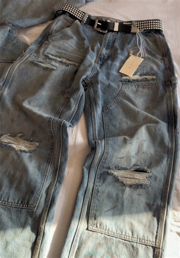 MNML Ultra Baggy Distressed Work Denim Jeans! 100% Soft Thick Cotton! Great Comfy Baggy Fit! Men’s fashion & style with BANGZ🎬 #jeans #baggyjeans #denimjeans #mnml #mensfashion @mnml