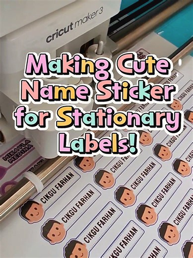 Making a cute sticker label for Stationary!💝 #cricutprojects #beams_craft #stickers #stickerproduk