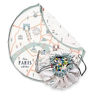 Play & Go Drawstring Play Mat Storage Bag for Children - Kids Toy Storage Organizer - Drawstring Toy Bag - Large 55" Play Mat for Toddlers Toys and Bag for Storage - Paris map