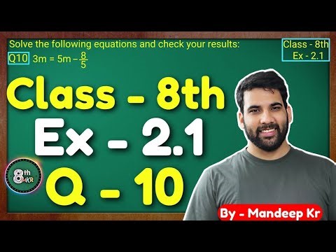 Class - 8th, Ex 2.1 Q10 || CBSE NCERT || Linear Equations in One Variable