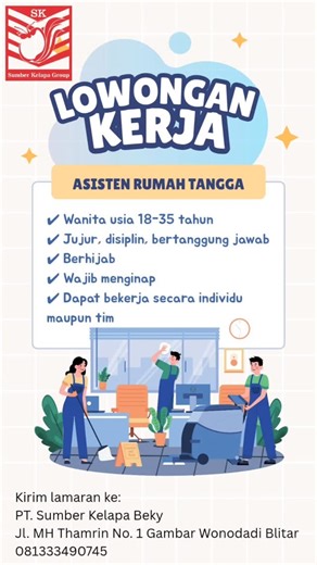 Sumber Kelapa PS on Instagram: "Loker di up 9 januari 2026. Jika ada yang bertanya, "loker masih?" Jawabannya MASIH. Silakan langsung memasukkan berkas lamaran (surat lamaran, riwayat hidup, fc KTP, fc KK, fc ijazah terakhir, pas foto berwarna) ke alamat yang tertera. Jika dikirim online, harap dijadikan dalam 1 file pdf agar tidak tercecer."