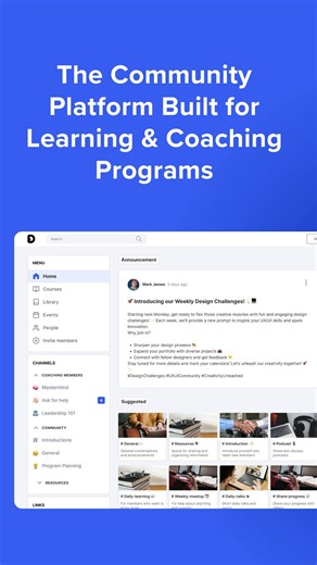 Tired of managing your community, courses, memberships, and events across different platforms? Meet GroupApp—the community platform designed to help you: ✅ Build an engaged community where members connect and learn ✅ Host your courses, community, and content library all in one place ✅ Easily run your training and coaching programs ✅ Sell your courses, memberships, and digital products ✅ Send email and push notifications to keep members informed and engaged Simplify your workflow and focus on wha