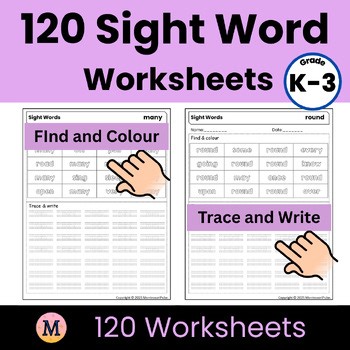 120 Sight Word Practice Worksheets