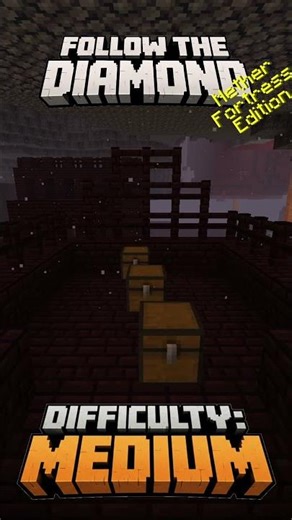 Follow The Diamond - Difficulty: Medium - Nether Fortress Edition #minecraft