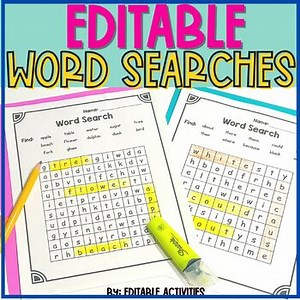 Editable Sight Word Searches! {Editable Spelling Activities & Worksheets}