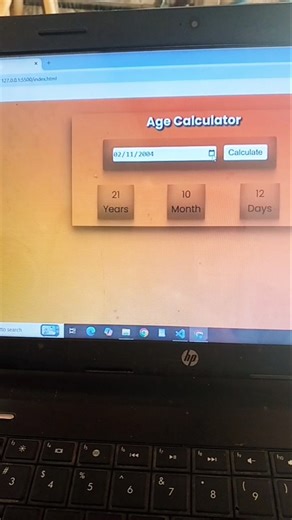 Age Calculator Using HTML CSS &JavaScript | Mini Project Using HTML CSS and JS #coding #codinglife