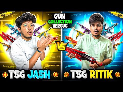 Free Fire TSG Jash And TSG Ritik Gun Colour Collection Versus Epic Battle😍🥵 -Garena Free Fire
