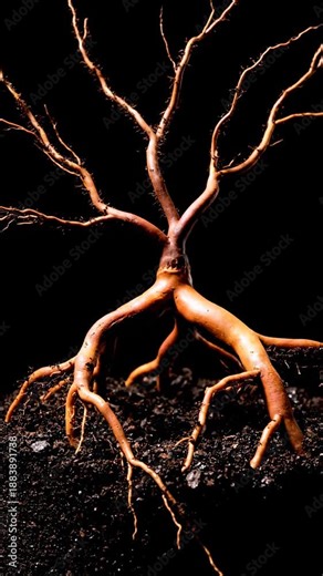 Conceptual Time-Lapse Of A Root System Showing Growth And Development Over Time