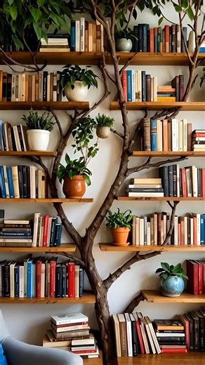 Empty Wall Transformed into Stunning Tree Bookshelf | Satisfying Timelapse Build