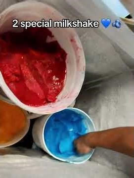 I made two special blue raspberry milkshakes
