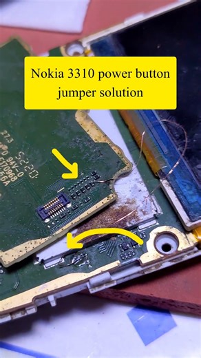 nokia 3310 power button not working only one jumper solution 👍 #lovenokia 3310 new #mobilerepairing