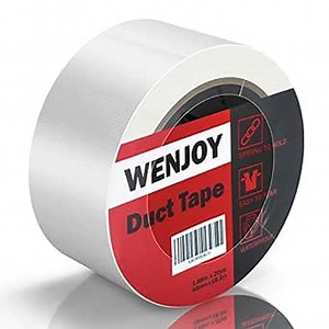 White Duct Tape Heavy Duty Waterproof Roll, 1.88 Inch x 20 Yards, Ultra Strong Adhesive, Flexible Ductility for Metal, Wood, Leather, or Vinyl Surfaces, Easy to Tear by Hand