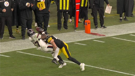 Payton Wilson's strong hit-stick tackle dislodges the football from Marks' grasp