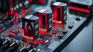 Exploring advanced computer hardware components on a high-tech motherboard with illuminated features