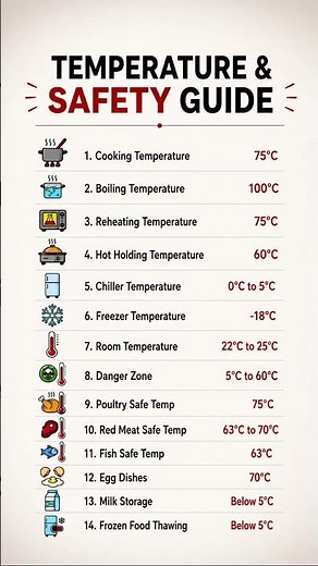 Food Safety Temperature Guide Every Chef Must Know #shorts