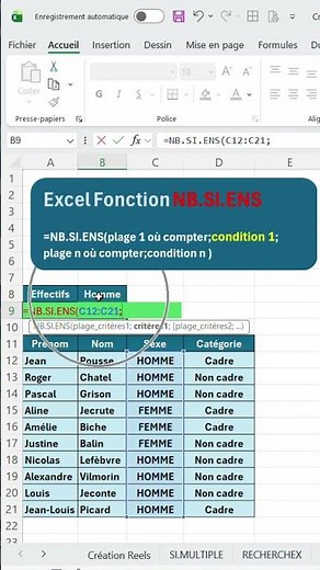 EXCEL FONCTION NB.SI.ENS #NB.SI.ENS
