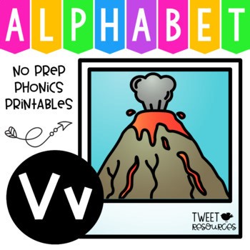 Letter V Worksheets Alphabet Lower and Upper Case | Tracing, Beginning Sounds