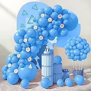 100pcs Blue Balloons Latex Balloons Light Blue Balloons 18 Inch 12 Inch 10 Inch 5 Inch Balloon Party Balloons Birthday Balloons, Balloons Decorations for Birthday Party Christmas Wedding (Light Blue)